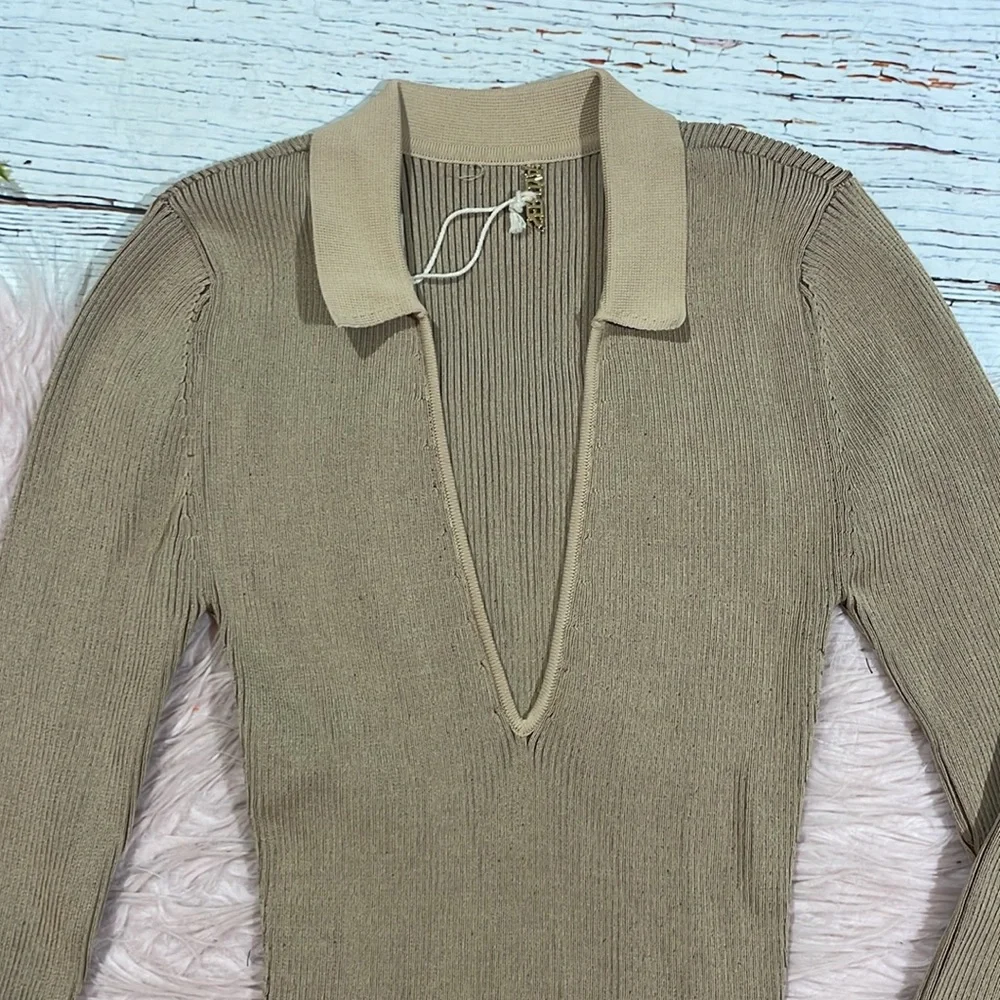 SER.O.YA Tan Ribbed Mini Dress - Picture 5 of 9